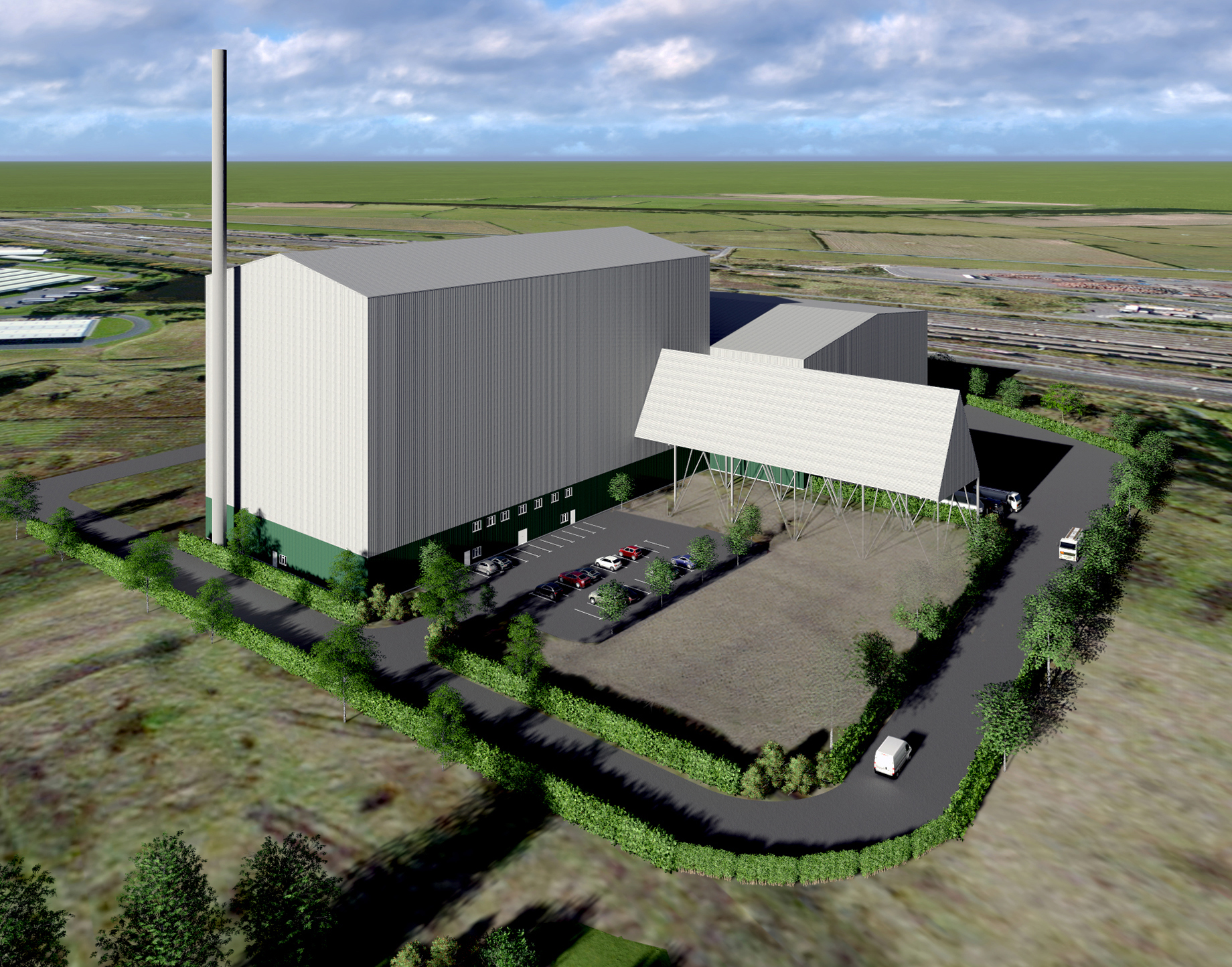 An artist's impression of the proposed £80m EfW plant